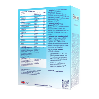 Evera Nutrition Calm Mind nutritional information
