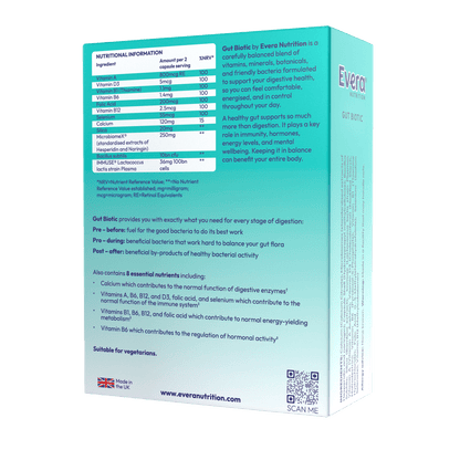 Evera Nutrition Gut Biotic nutritional information