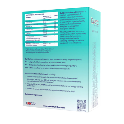 Evera Nutrition Gut Biotic nutritional information