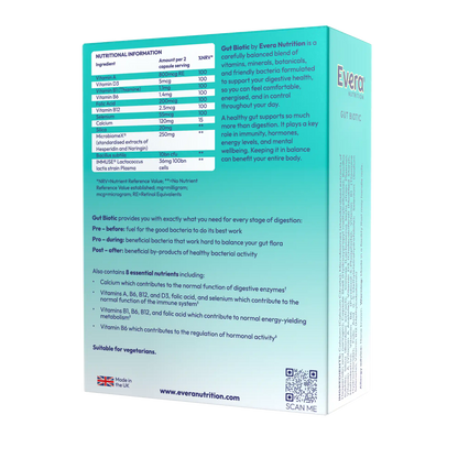 Evera Nutrition Gut Biotic nutritional information