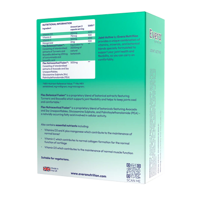 Evera Nutrition Joint Active nutritional information 