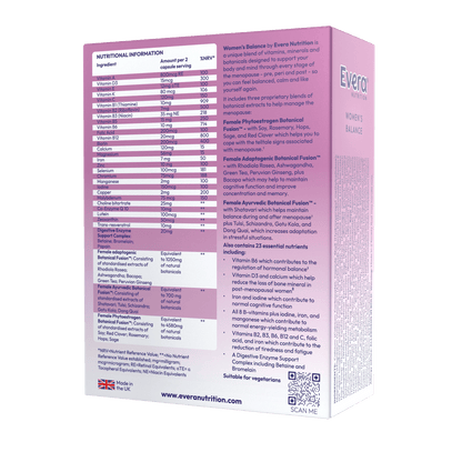 Evera Nutrition Women's Balance nutritional information