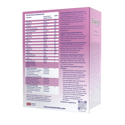 Evera Nutrition Women's Balance nutritional information